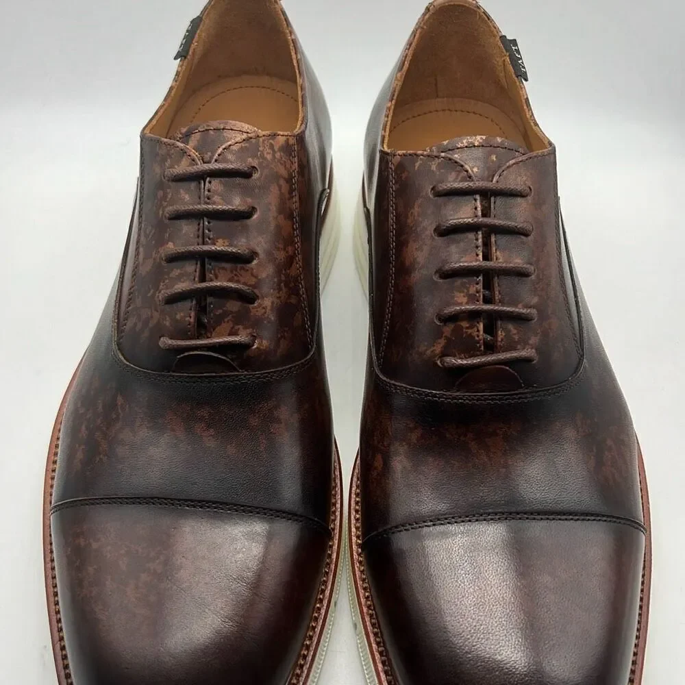 Taft cap toe Lace up espresso Model‎ 102 leather Men dress shoes - Men 10.5 New